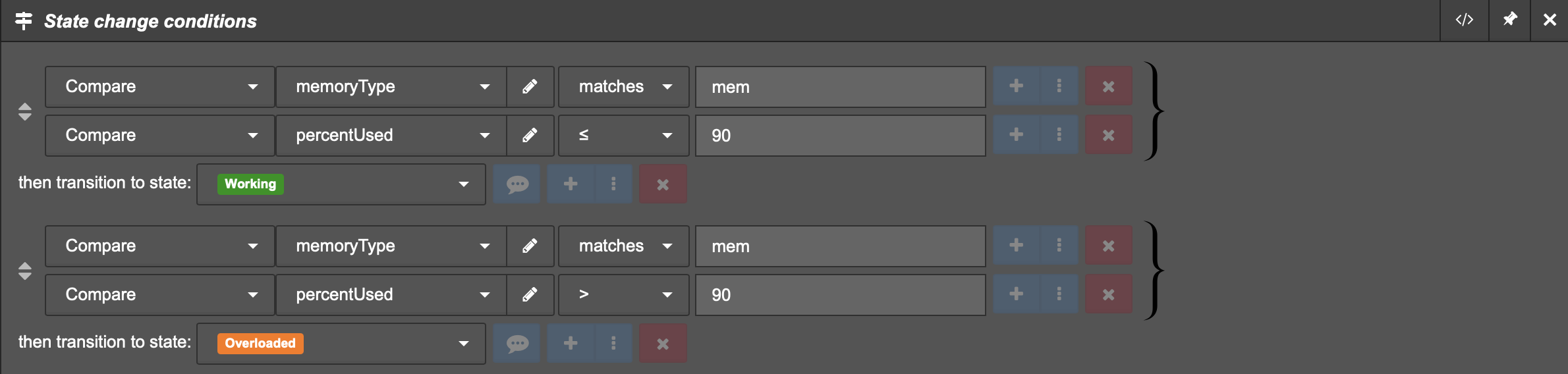 memory state change conditions dark