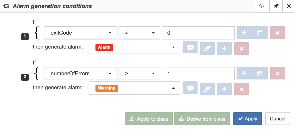 alarm generation conditions